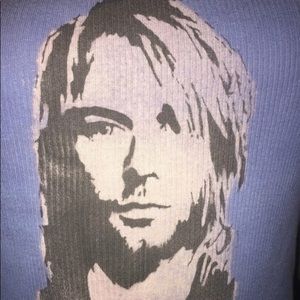 KURT COBAIN distressed tribute tank top art L